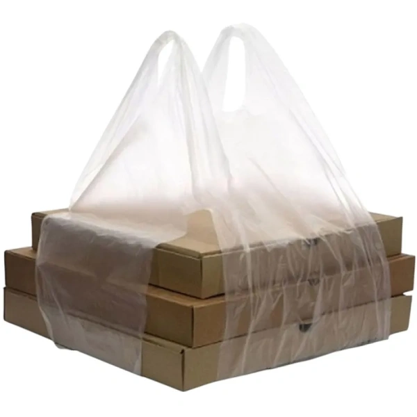 Пакет-майка под коробку для пиццы Артпласт ПНД 14 мкм прозрачный   (32+24х60 см, 100 штук в упаковке)