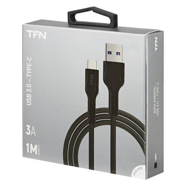 Кабель TFN USB A - USB Type-C 1 метр (TFN-CFZUSBCUSB3BK)