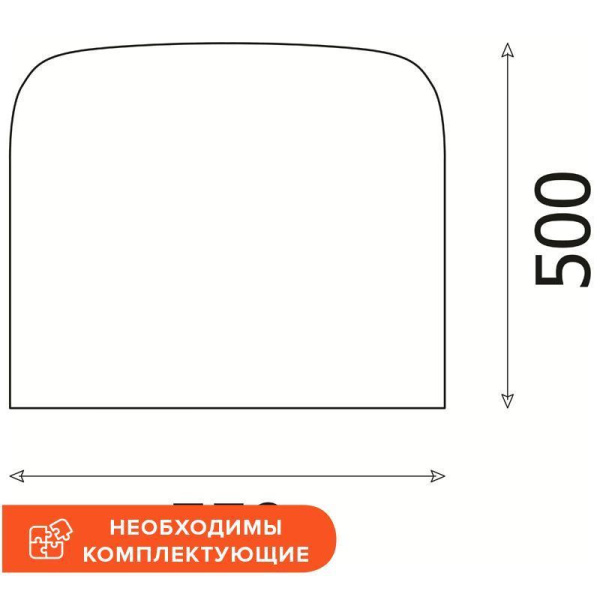 Приставной элемент Vita без опоры (сосна карелия, 550х500х25 мм)