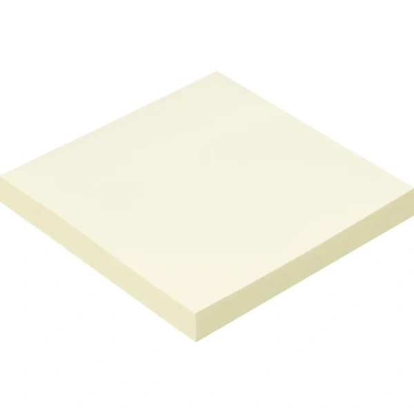 Стикеры Комус 76x76 мм пастельные желтые (1 блок, 100 листов)