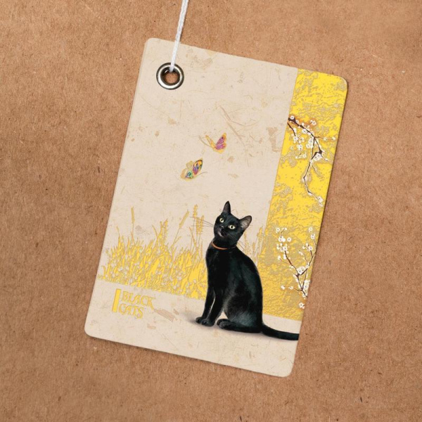 Пакет подарочный ламинированный Черные кошки (13.7х11.1х6.2 см)