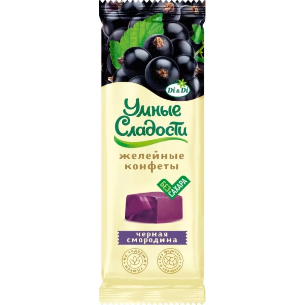 Конфеты желейные Умные сладости чёрная смородина 90 г