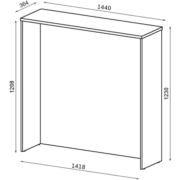Модуль стойки ресепшн прямой 2РС.009 (шамони тёмный, 1440х364х1230 мм)