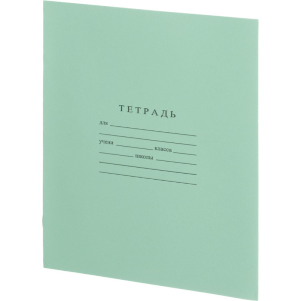 Тетрадь школьная зеленая БФ Гознака A5 12 листов в крупную клетку (20 штук в упаковке)