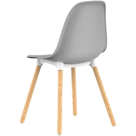 Стул обеденный Brava серый (пластик, массив дерева)