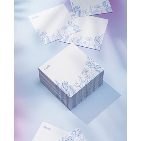 Блок для записей Attache Selection Флора 90x90x50 мм голубой (плотность   100 г/кв.м)