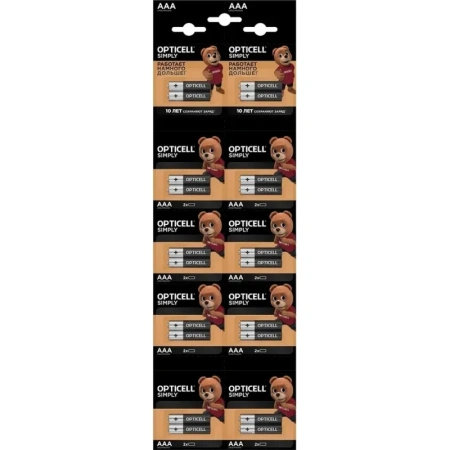 Батарейка AAA мизинчиковая Opticell (20 штук в упаковке)