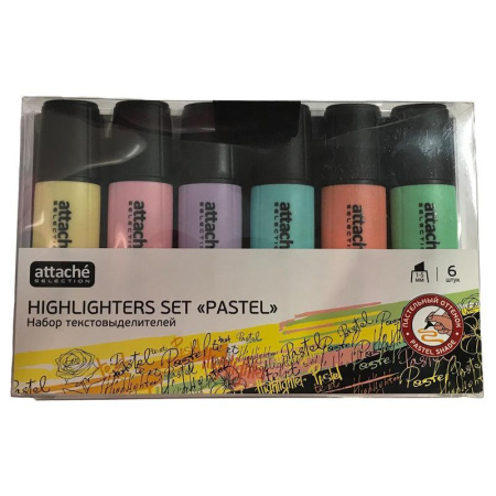 Маркер выделитель текста Attache Selection Pastel 1-5 мм 6 цветов