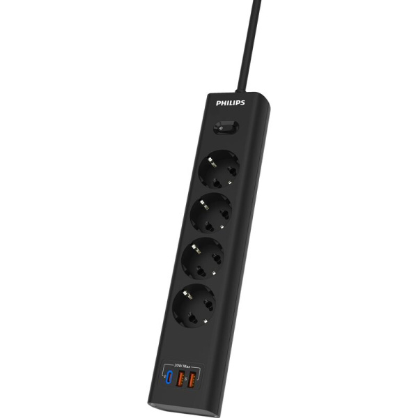 Сетевой фильтр Philips CHP4346BA/51 на 4 розетки 2 метра + 2 USB