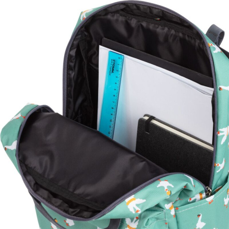 Рюкзак Комус Класс (№1 School) Квадро Гуси зеленый