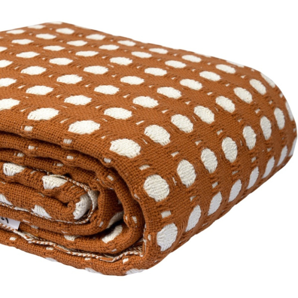 Покрывало Tkano Essential Polka dots хлопок 180х250 см коричневое