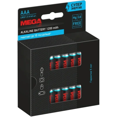 Батарейки ProMega мизинчиковые AAA LR03 (40 штук в упаковке)