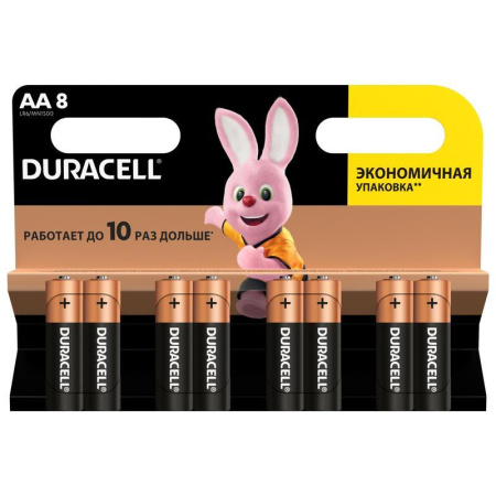 Батарейки Duracell Basic пальчиковые АА LR6 (8 штук в упаковке)