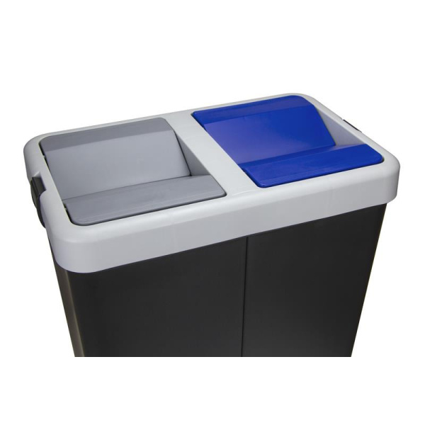 Контейнер для раздельного сбора мусора Idea 2x35 л пластик  серый/синий/черный (57x55x110 см)