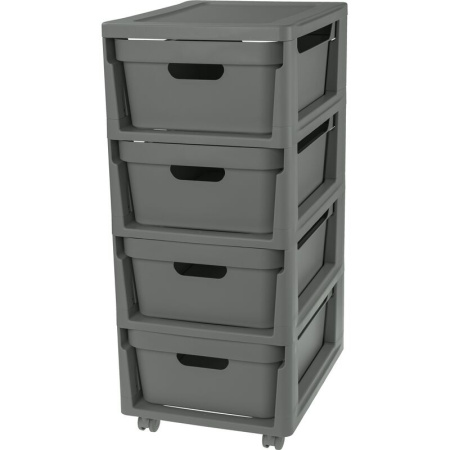 Комод на колесах Econova Luxe (серый, 300х385х690 мм)