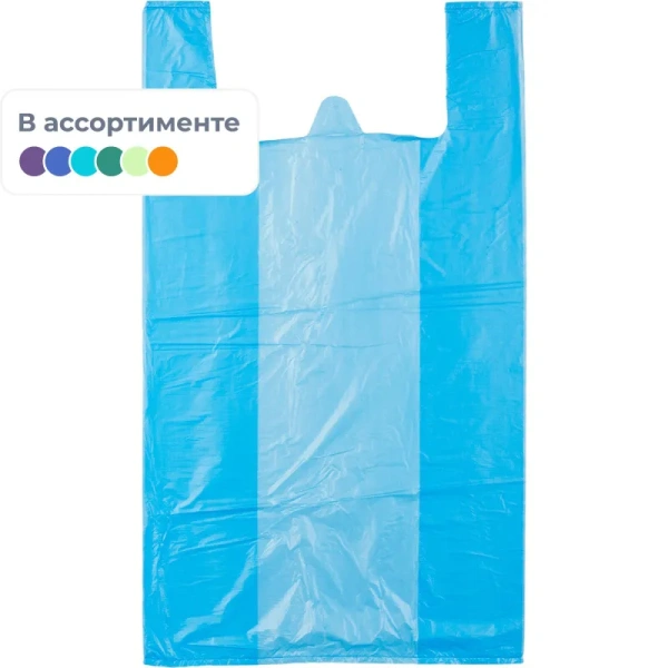 Пакет-майка ПНД 15 мкм  (38+20x68 см, 100 штук в упаковке)