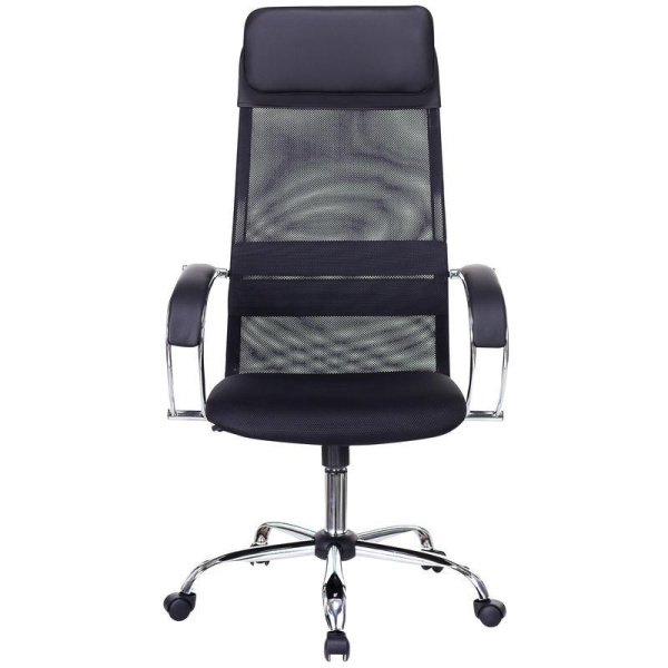 Кресло для руководителя Easy Chair 655/SL/BL TTW черное (искусственная  кожа/сетка/ткань, металл)