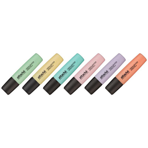 Маркер выделитель текста Attache Selection Pastel 1-5 мм 6 цветов