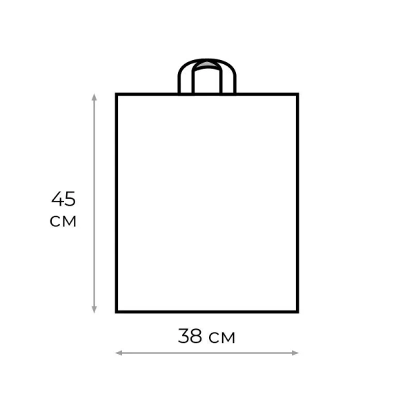 Пакет полиэтиленовый черный 38х45 см с петлевой ручкой (50 штук в  упаковке)