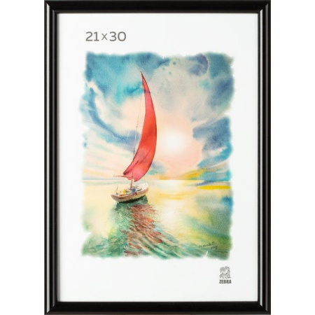 Рамка Зебра А4 21x30 см пластиковый багет 19 мм черная