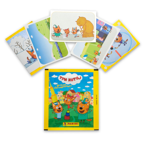 Наклейки детские коллекционные Panini Три Кота (5 штук в пакетике)