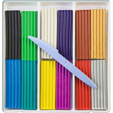 Пластилин классический Луч Волшебная палитра 12 цветов со стеком 230 г