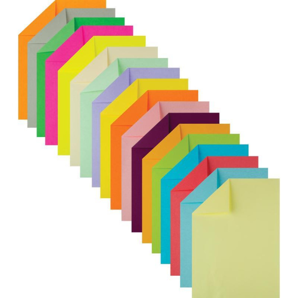 Бумага цветная №1 School Шустрики (А4, 20 листов, 20 цветов, офсетная, тонированная)