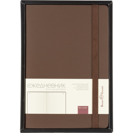 Ежедневник недатированный Bruno Visconti Oxford искусственная кожа А5 136 листов коричневый (162x238 мм) (артикул производителя 3-214/06) Ежедневник недатированный Bruno Visconti Oxford искусственная кожа А5 136 листов коричневый (162x238 мм) (артикул производителя 3-214/06)