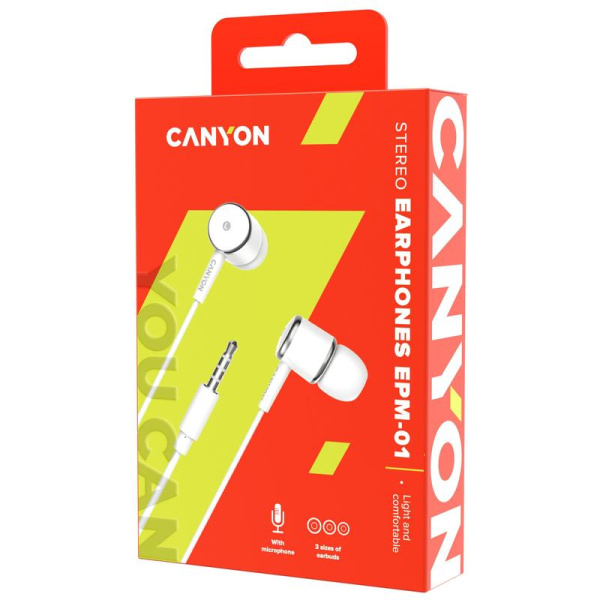 Наушники Canyon EPM-01 белые (CNE-CEPM01W)
