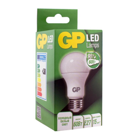 Лампа светодиодная GP 9 Вт Е27 грушевидная 4000K нейтральный белый свет
