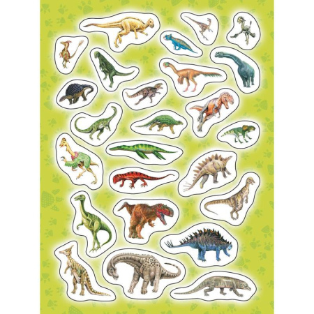 Наклейки детские декоративные Росмэн  Динозавры (100 штук в упаковке)