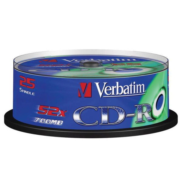 Диск CD-R Verbatim Extra Protection 700 Mb 52x (25 штук в упаковке)
