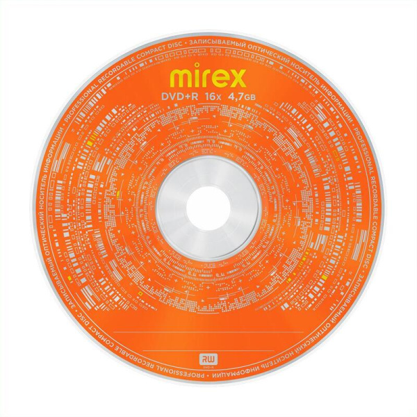 Диск DVD+R Mirex 4.7 ГБ 16x bulk UL130013A1T (50 штук в упаковке)