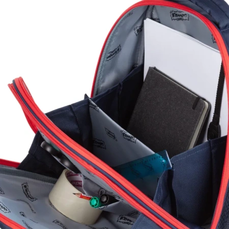 Ранец Комус Класс Light Динозавр синий с двумя отделениями