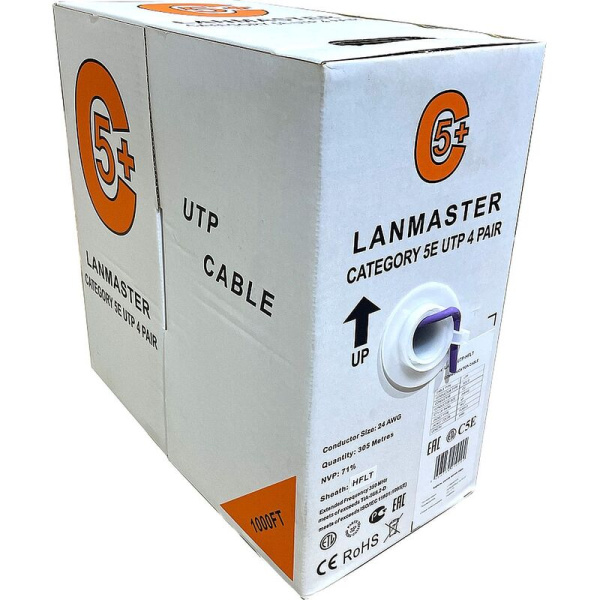 Кабель витая пара Lanmaster LAN-5EUTP-HFLT cat 5e 305 м
