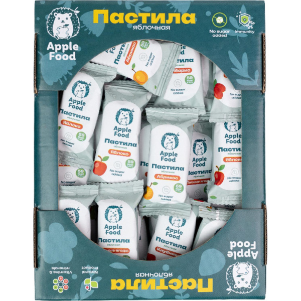 Пастила Apple Food яблочная ассорти без сахара (37 штук по 18 г)
