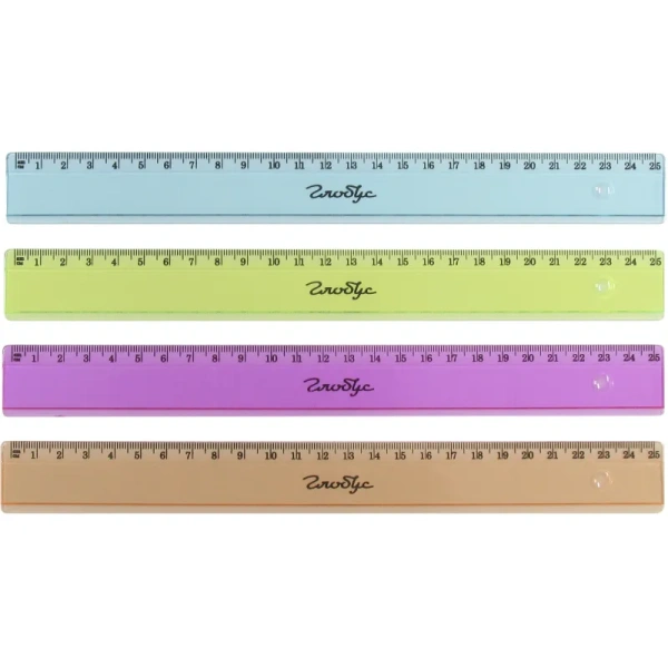 Линейка пластиковая 25 см., ассорти, Л25ЦПУ