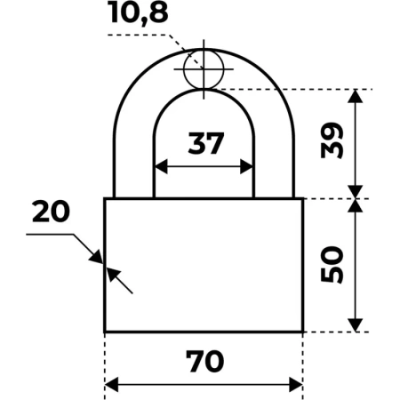 Замок навесной Аллюр ВС1Ч-070 70 мм хром