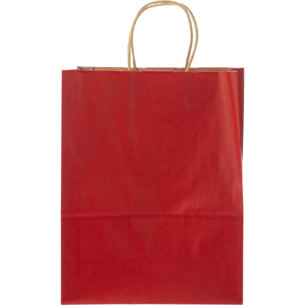 Пакет подарочный из крафт-бумаги красный (33х26х12 см)