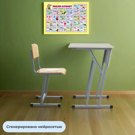 Стул ученический Комус (натуральный/серый, рост 3-5)