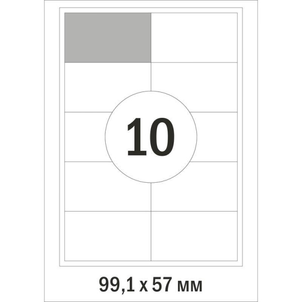 Этикетки самоклеящиеся ProMega Label адресные белые 99.1x57 мм (10 штук на листе А4, 100 листов в упаковке)