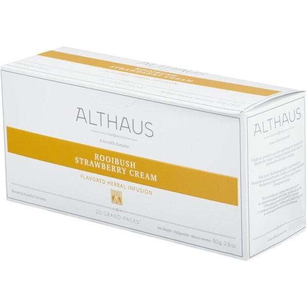 Чай Althaus Grand Pack Rooibush Strawberry Cream травяной 20 пакетиков