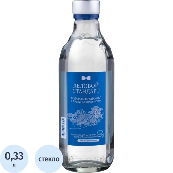 Вода питьевая Деловой Стандарт Байкальская негазированная стекло 0.33 л
