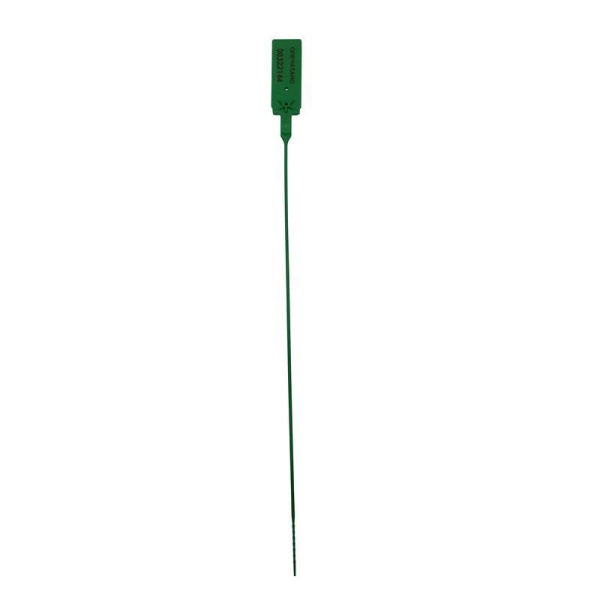 Пломба пластиковая номерная, одноразовая, 255 мм, зелёные, 50 шт/уп