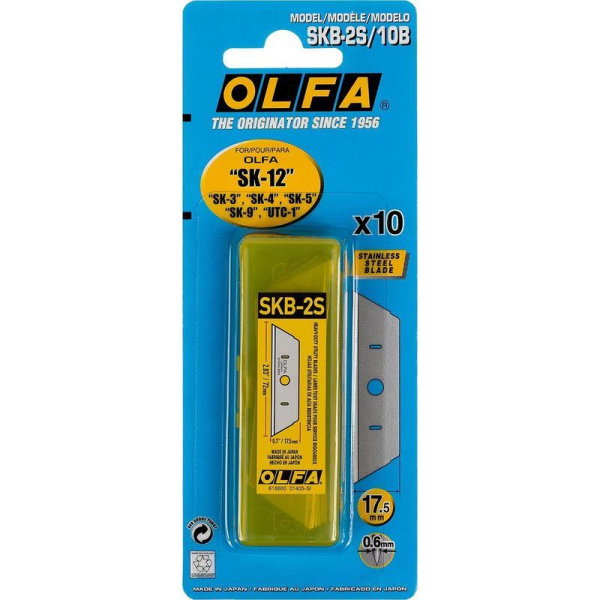 Лезвия сменные для строительных ножей Olfa OL-SKB-2S/10B 17.5 мм  трапециевидные (10 штук в упаковке)