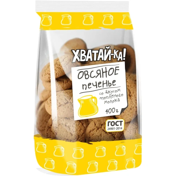 Печенье овсяное Хватай-ка со вкусом топленого молока 400 г