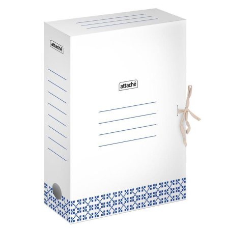 Короб архивный гофрокартон Attache на 2-х завязках (256x75x320 см) синий  до 750 листов