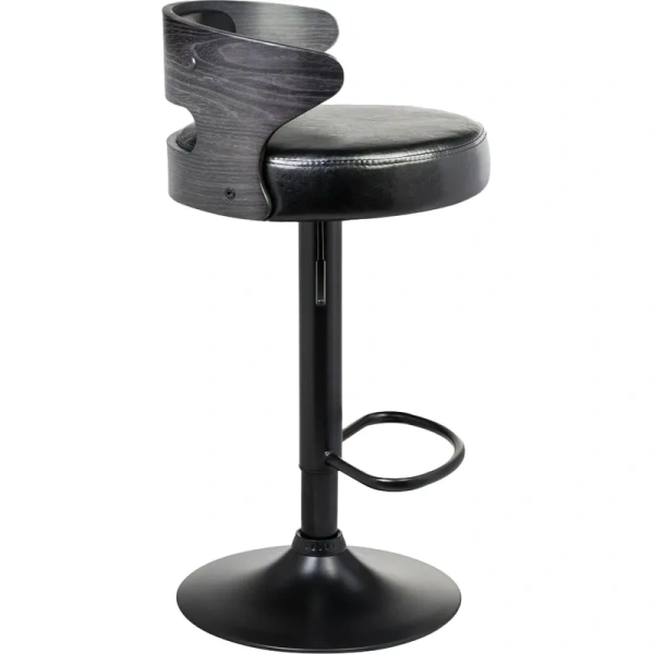 Стул барный Dobrin Fred black чёрный/коричневый (искусственная  кожа/металл)