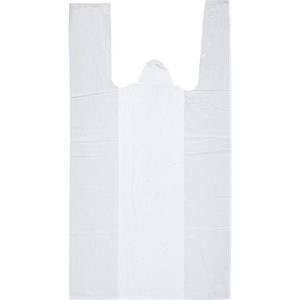 Пакет-майка ПНД белый 12 мкм (25+12х45 см, 100 штук в упаковке)
