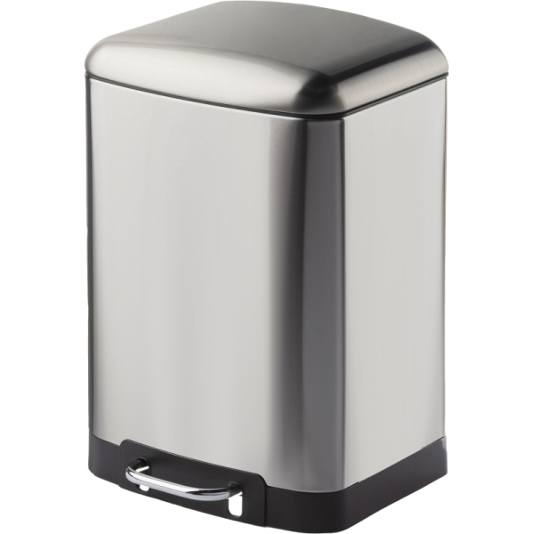 Ведро мусорное Luscan 12 л нержавеющая сталь с педалью с крышкой  серебристое (40.2x25.5x27.2 см)